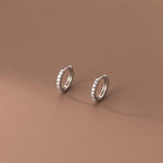 Load image into Gallery viewer, Embellished Huggie Hoop - Stainless Steel - Hypoallergenic - Water, Heat & Sweatproof Earrings