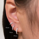 Load image into Gallery viewer, Embellished Huggie Hoop - Stainless Steel - Hypoallergenic - Water, Heat & Sweatproof Earrings
