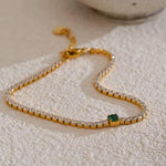 Load image into Gallery viewer, Emerald Touch Tennis Bracelet