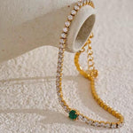 Load image into Gallery viewer, Emerald Touch Tennis Bracelet