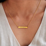 Load image into Gallery viewer, Custom Engraved Horizontal Bar Necklace