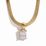 Load image into Gallery viewer, Herringbone Gem Necklace