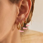 Load image into Gallery viewer, Textured Huggie Hoops - Stainless Steel - 18k Gold Plated