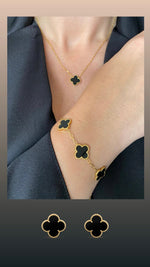 Load image into Gallery viewer, Black Clover Stud Earrings