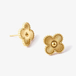 Load image into Gallery viewer, Gold Clover Stud Earrings