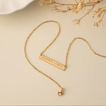 Load image into Gallery viewer, Custom Engraved Horizontal Bar Necklace