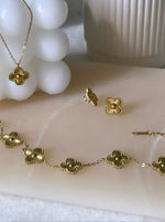 Load image into Gallery viewer, Gold Clover Stud Earrings