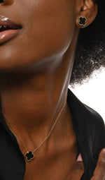 Load image into Gallery viewer, Black Clover Stud Earrings