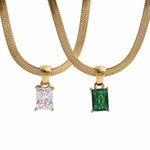 Load image into Gallery viewer, Herringbone Gem Necklace