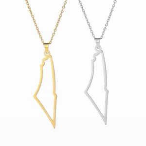 ‎فلسطين Map Necklaces - Gold Plated Stainless Steel
