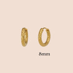 Load image into Gallery viewer, Textured Huggie Hoops - Stainless Steel - 18k Gold Plated
