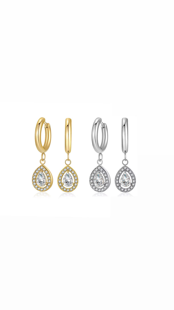 Sienna Drop Huggie Hoops