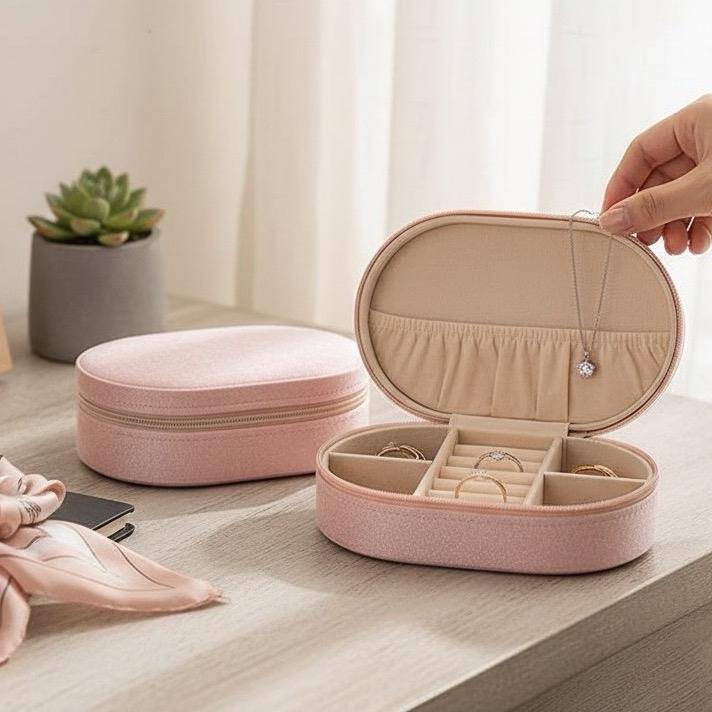 HADIYA LONDON - Velvet Oval Jewellery Box