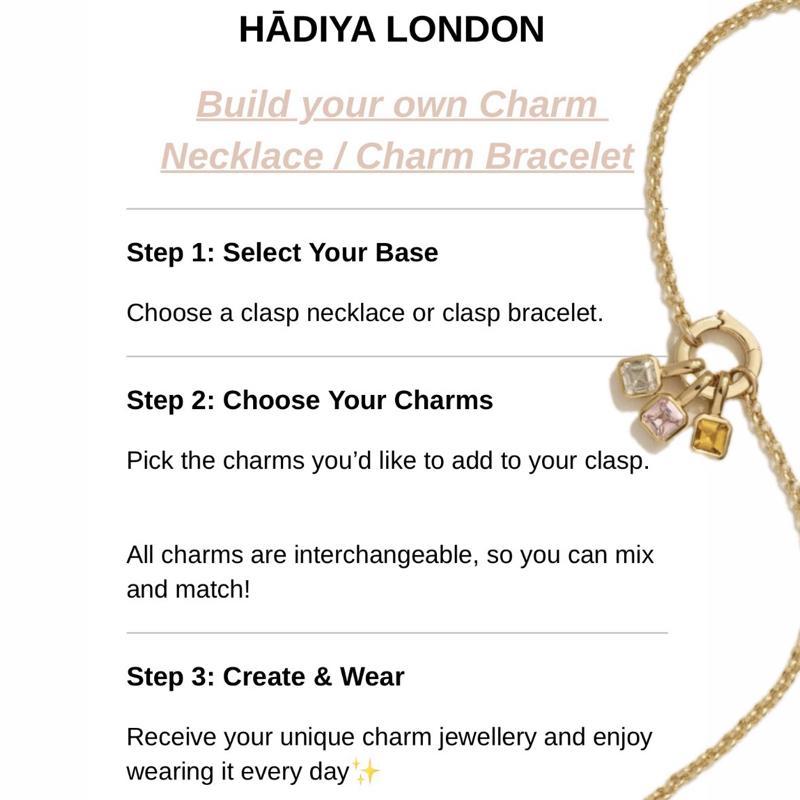 Hadiya London Clasp Link Necklace & Bracelet 18K Gold Plated Stainless Steel - Tarnish-Free Waterproof Hypoallergenic