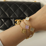Load image into Gallery viewer, Pink Pearl Clover Bracelet
