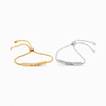 Load image into Gallery viewer, Serenity Bar Bracelet - Personalised Gold &amp; Silver Adjustable Rope-Style Chain Hypoallergenic Water-Heat-Sweatproof Stainless Steel Faith Reminder