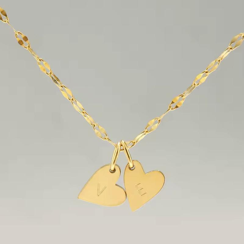 Mini Heart Letter Charms - 18K Gold Plated Stainless Steel Personalised Jewellery Accessories Water Heat & Sweatproof Hypoallergenic