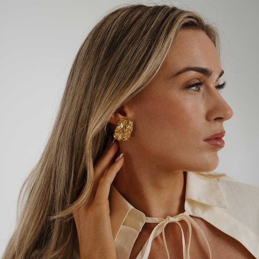 Textured Statement Stud Earrings