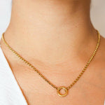 Load image into Gallery viewer, Hadiya London Clasp Link Necklace &amp; Bracelet 18K Gold Plated Stainless Steel - Tarnish-Free Waterproof Hypoallergenic