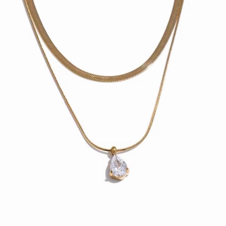 Pear Drop Layered Necklace