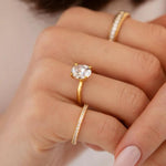 Load image into Gallery viewer, Oval Solitaire Ring