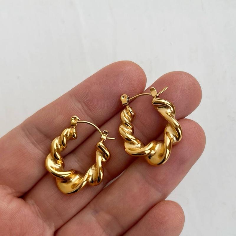 Chunky Twist Hoop Earrings