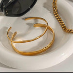 Load image into Gallery viewer, Waveline - Adjustable 18k Gold Plated Cuff Bangle
