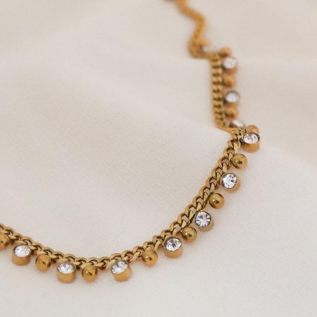 Crystal Beaded Chain Necklace