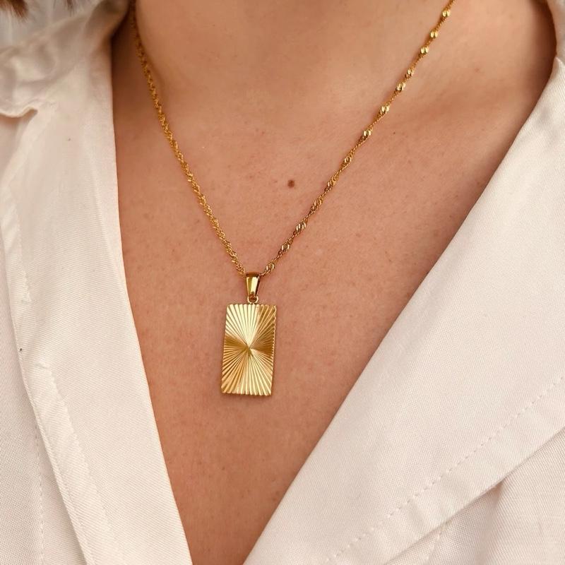 Customised Burst Necklace - 18k Gold Plated - Stainless Steel