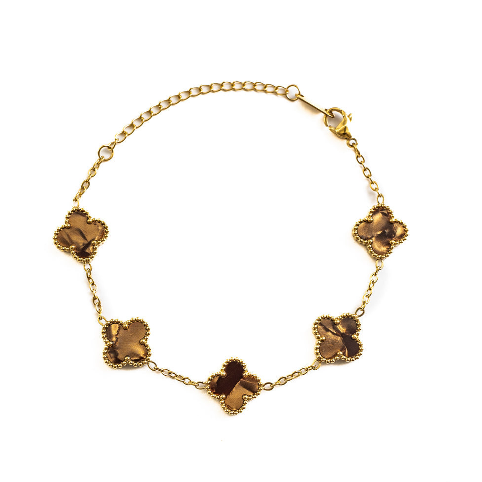 Tiger Eye Clover Bracelet