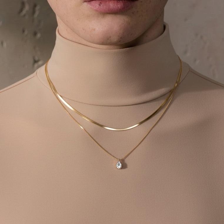 Pear Drop Layered Necklace