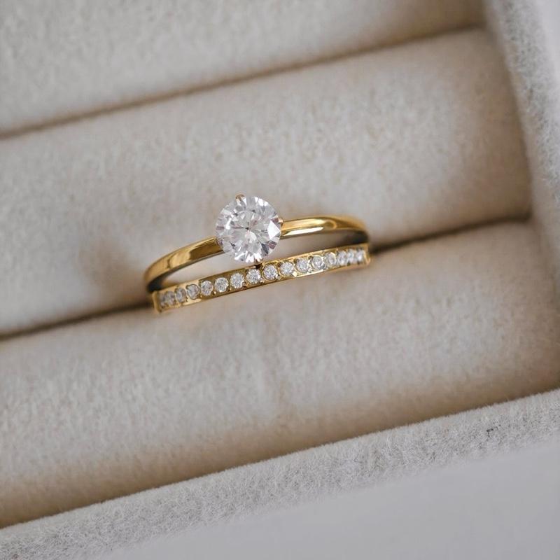 Noor Stacked Gemstone Ring