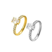 Selene Oval Pave Ring - 18K Gold Plated & Silver - Hypoallergenic Stainless Steel - A-Grade CZ Gemstones
