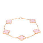 Load image into Gallery viewer, Pink Pearl Clover Bracelet
