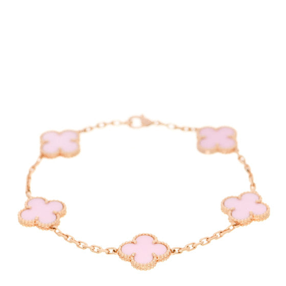 Pink Pearl Clover Bracelet