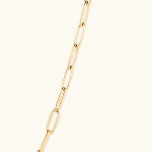 Hadiya London Clasp Link Necklace & Bracelet 18K Gold Plated Stainless Steel - Tarnish-Free Waterproof Hypoallergenic