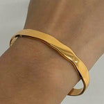 Load image into Gallery viewer, Waveline - Adjustable 18k Gold Plated Cuff Bangle