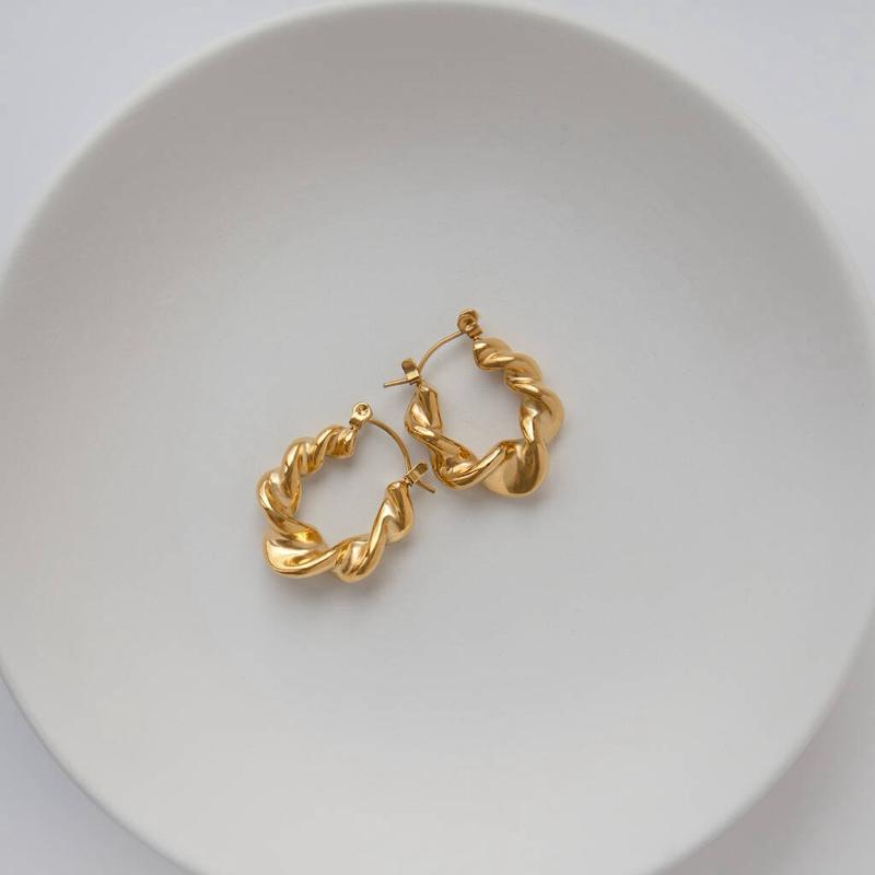 Chunky Twist Hoop Earrings