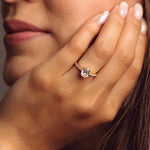 Load image into Gallery viewer, Selene Oval Pave Ring - 18K Gold Plated &amp; Silver - Hypoallergenic Stainless Steel - A-Grade CZ Gemstones