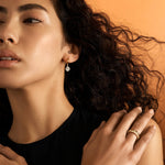 Load image into Gallery viewer, Kira Drop Huggie Hoops
