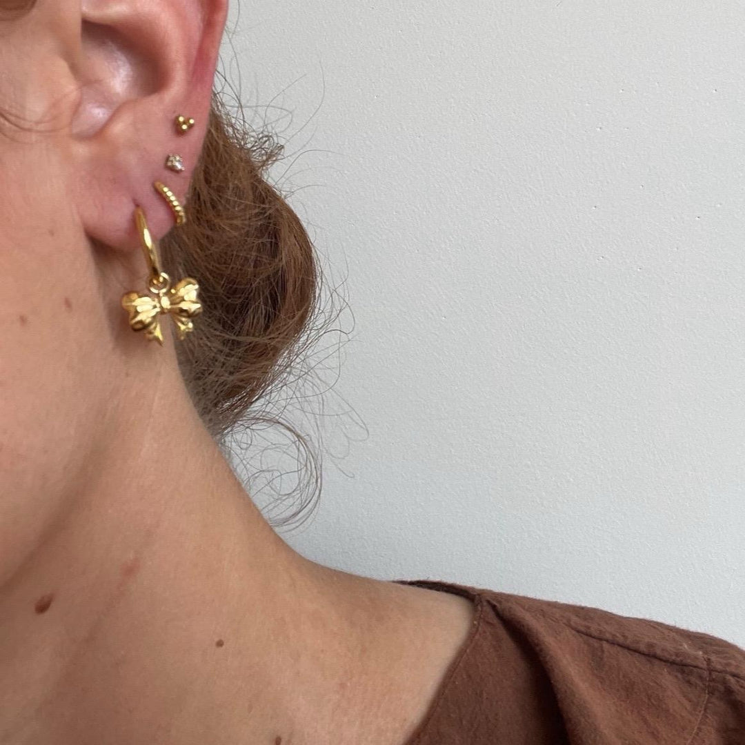 Bow Huggie Hoops