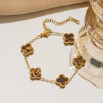 Load image into Gallery viewer, Tiger Eye Clover Bracelet
