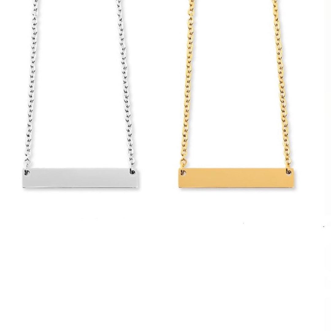 Custom Engraved Horizontal Bar Necklace