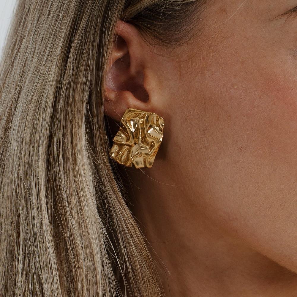 Textured Statement Stud Earrings