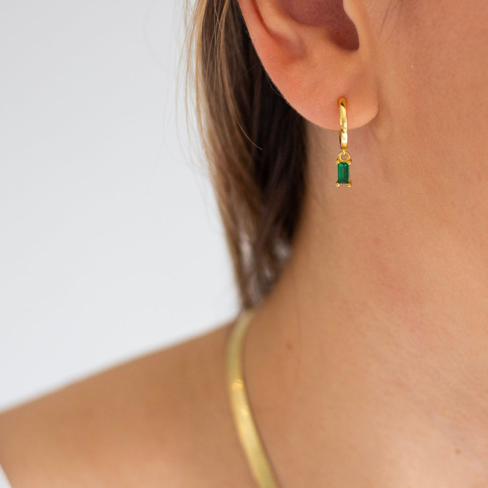 Aleena Green Gemstone Earrings