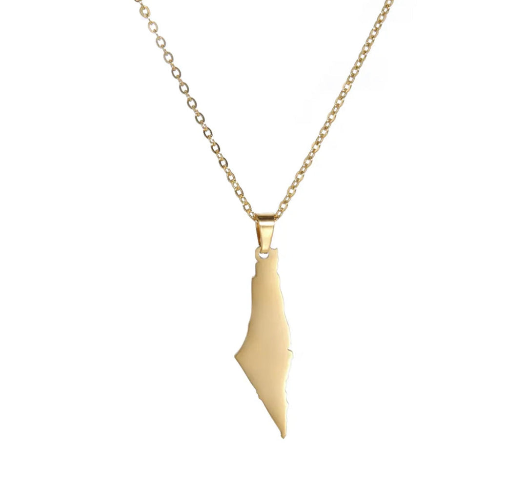 Dainty Palestine Map Necklace