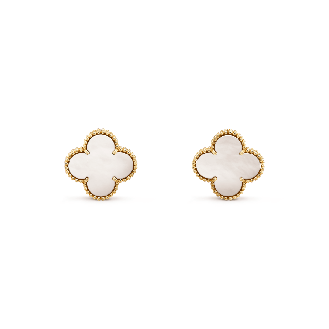 White Clover Stud Earrings