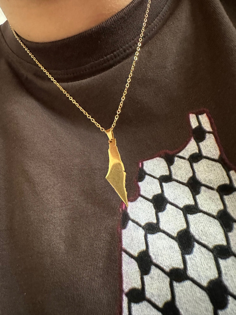Dainty Palestine Map Necklace