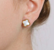 White Clover Stud Earrings