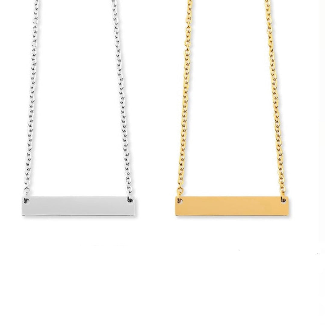 Custom Engraved Horizontal Bar Necklace
